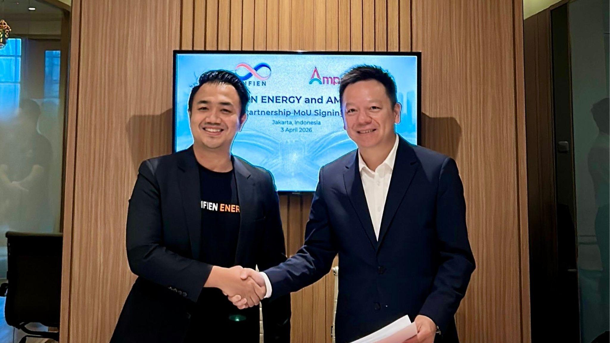 Penandatanganan MoU kemitraan INFIEN Energy dan Ampace di Jakarta